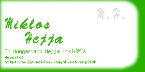 miklos hejja business card
